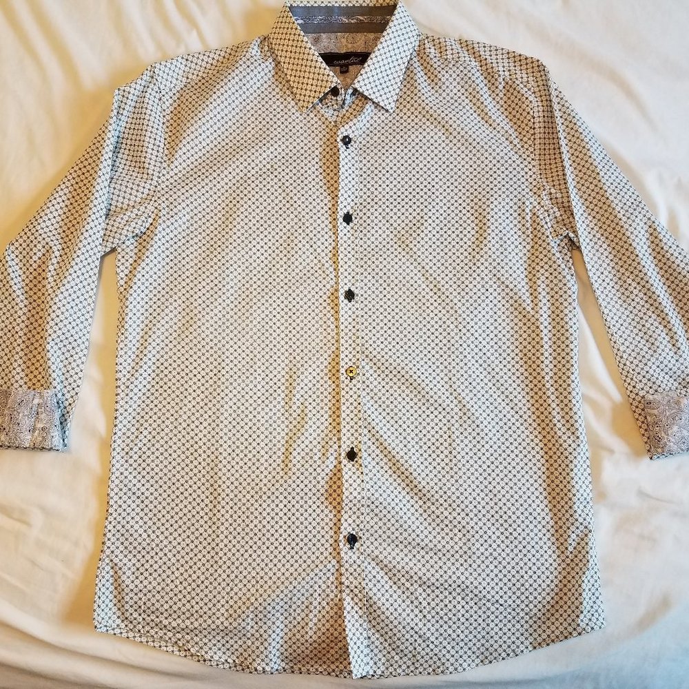 Coastal long sleeve patterned dress shirt